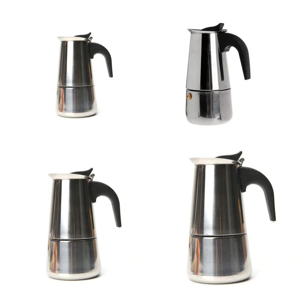 

Stainless Steel Mocha Pot Espresso Coffee Maker Stove Tool 100/200/300/450ML