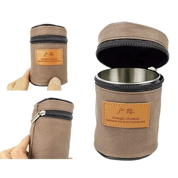 

5pcs/set Stainless Steel Mug Camping Cup Drinking Coffee Tea Beer Juice Mug With Case For Outdoor Travel Holiday Picnic BBQ