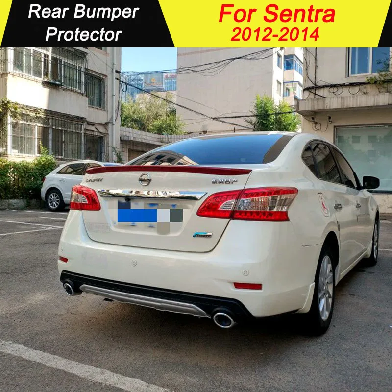 

Car Rear Bumper Protector For Nissan Sentra 2012 2013 2014 Rear Bumpers Lip Diffuser Decoration Skid Plate Bumper Cover