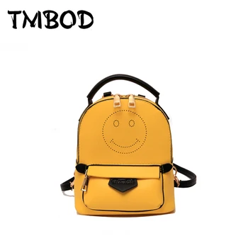 

New 2019 Small Cute Smile Backpack For Teenagers Women PU Leather Backpacks Girls Lady Student School Travel Bags bolsas an1193