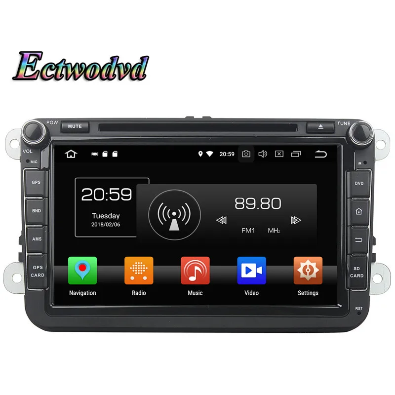 

Ectwodvd Octa Core 4G RAM 64G ROM Android 9.0 Car Multimedia DVD Player GPS HeadUnit For VW Universal 178*100MM