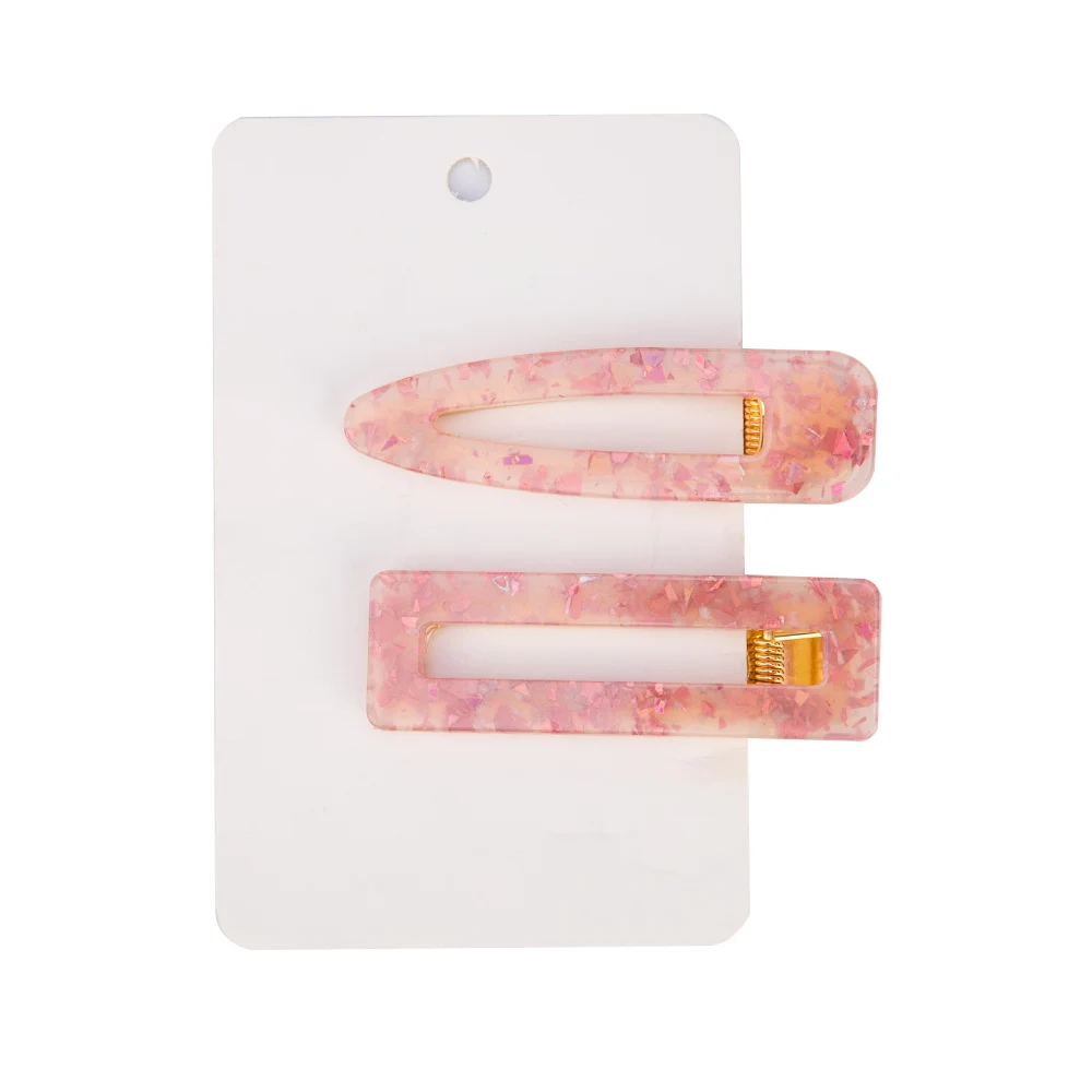 2pcs pink 2 шт. винтажные полые заколки для волос для женщин леопардовая мраморная текстурированная Геометрическая Заколка-Утконос заколка для волос аксессуары для волос - Цвет: 2pcs pink
