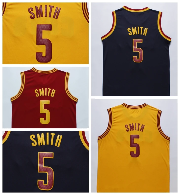 5 JR Smith Jersey Red Yellow Dark Blue JR Smith Basketball Jersey Size S-XXL Top Stitched Quality Hot Sale Discount For Fans