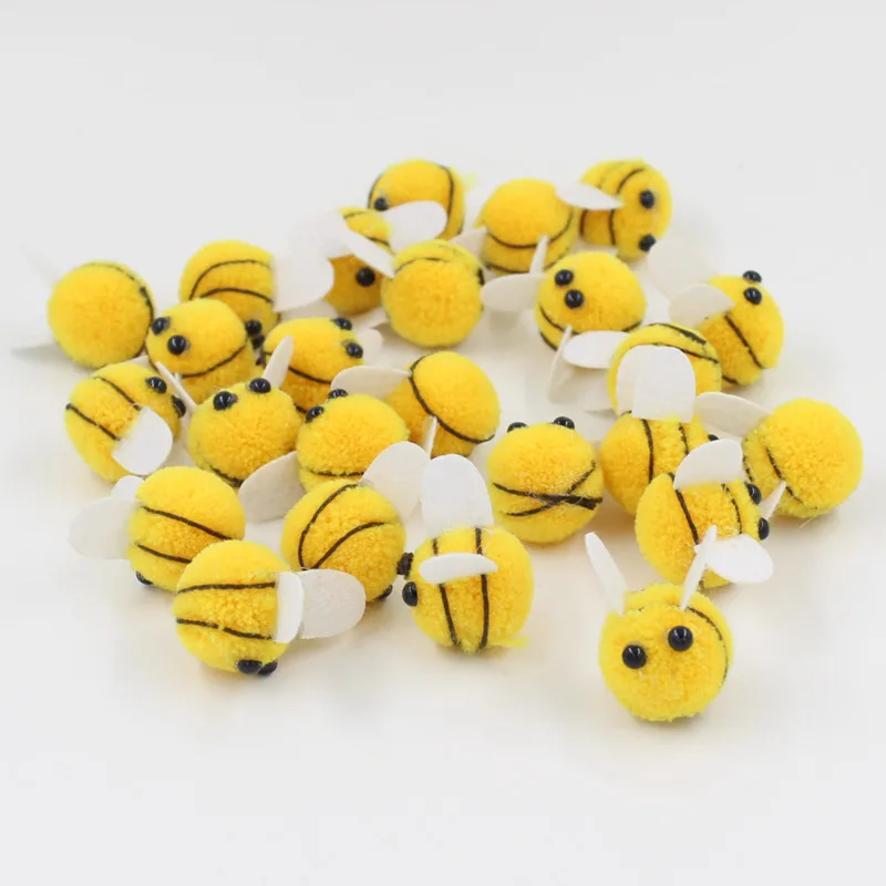 Помпон 20 мм желтая пчела мягкие помпоны пушистые плюшевые поделки DIY помпоны шар пушистый домашний декор швейные принадлежности