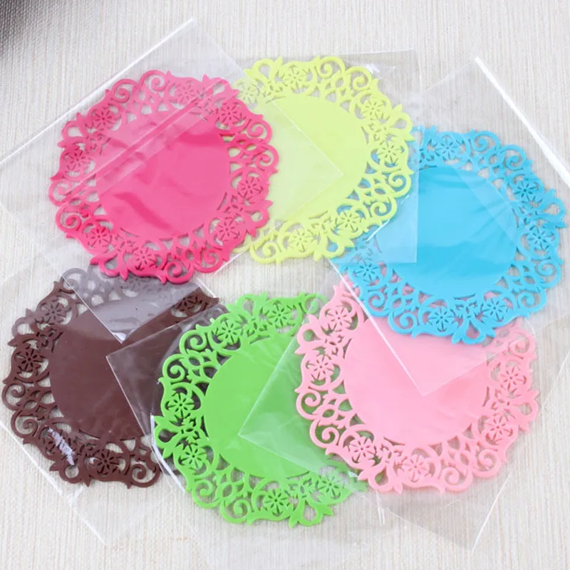 

YK-9961 Hot sale new style cheap 6 colors silica gel hollow flower insulated coaster