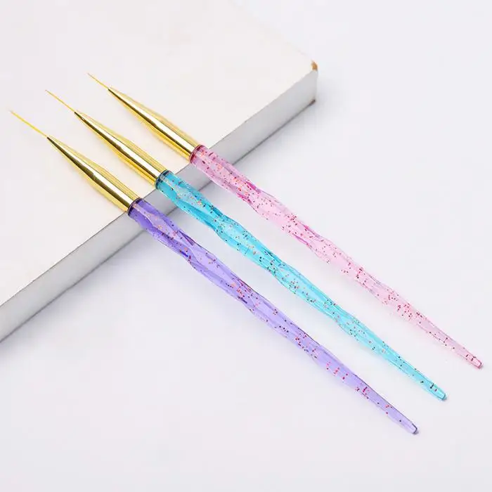 Комплект из 3 предметов, для дизайна ногтей кисть окраска гелем ручка Пластик для ногти "сделай сам" OR88