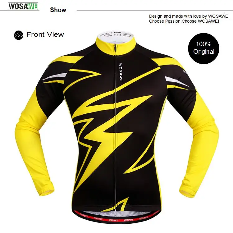 Tricota Ciclismo Manga Larga Respirable Maillot Wosawe Tricota Ciclismo Manga Larga Respirable Maillot Wosawe