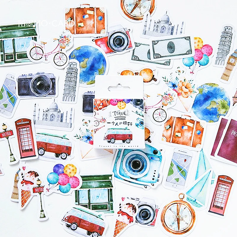 

40pcs/set Man's Journey Memo Pad Diary Stickers Pack Posted It Kawaii Planner Scrapbooking Stationery Escolar School Supplies