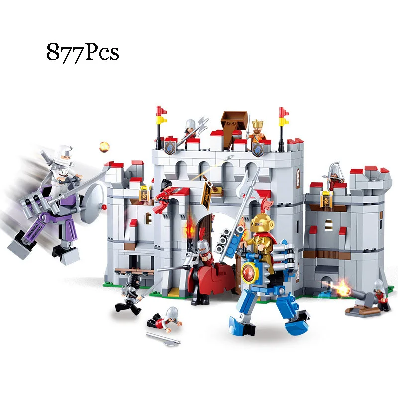 

Sluban 877Pcs ings Ninjago Knight Armor Medieval Castle Series Mode Bricks Set Building Blocks Educational Toys for Children