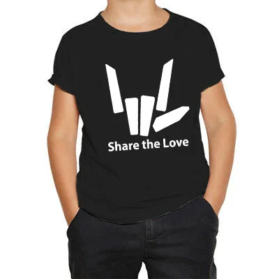 Share The Love Print 2020 новые модные детские футболки для мальчиков с круглым вырезом и