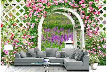 

3d flower wallpaper Rose Garden papel de parede Wall Decoration