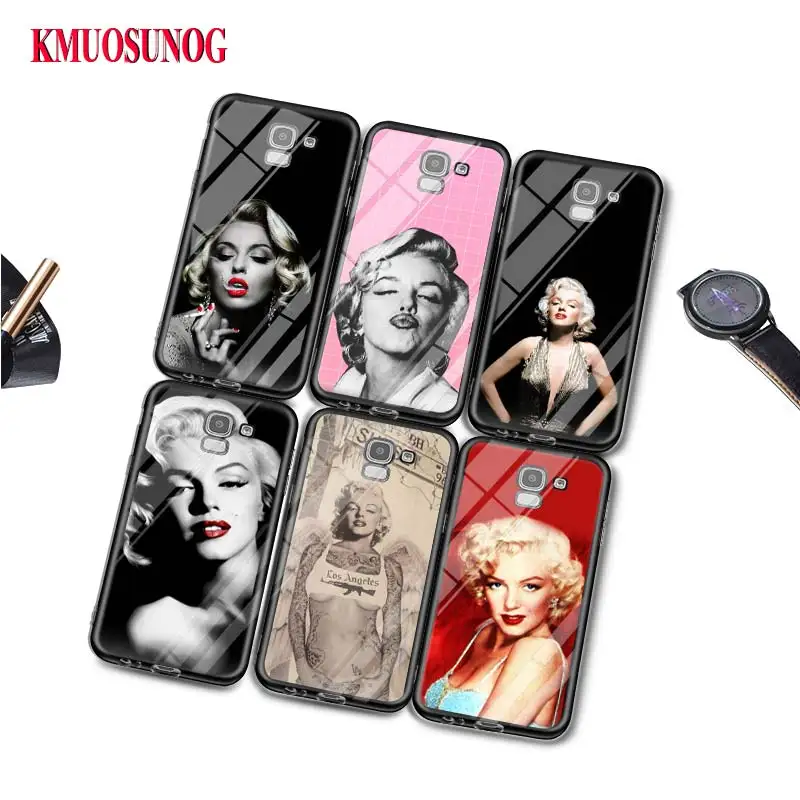 

Black Silicone Case Fashion Marilyn Monroe for Samsung Galaxy j8 j7 j6 j5 j4 j3 Plus Prime 2018 2017 2016 Phone Bag Cover
