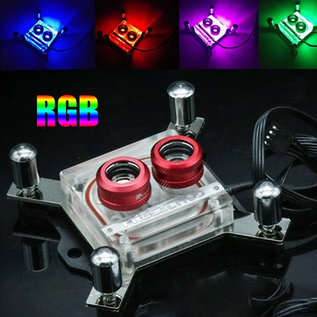 

LEORY Acrylic Copper RGB Water Cooling Kits CPU Control Computer PC Water Cooling Heatsink Block Tools FOR INTEL-PM3D with AURA