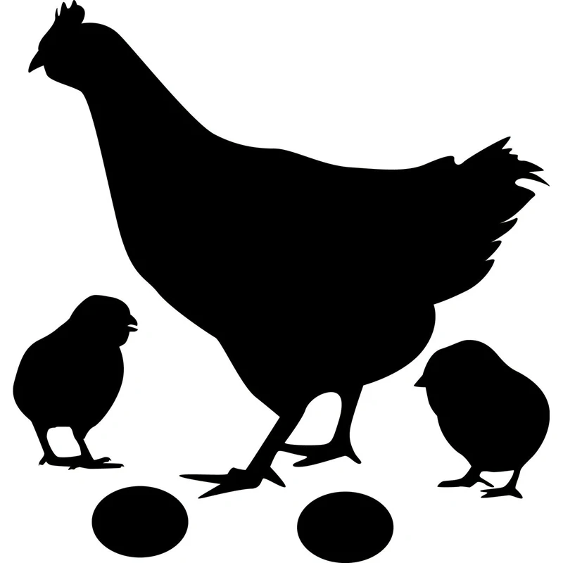 Us 104 45 Off15157cm Chicken Chicks Bird Silhouette Vinyl Decals Car Stickers Blacksilver Accessories S6 2644 In Car Stickers From