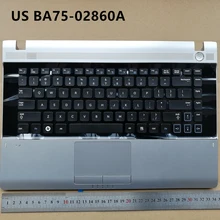 США Новая Клавиатура ноутбука с подставка под тачпад для samsung RV411 RV415 RV420 RV409 E3420 E3415 BA75-02860A серебристого цвета