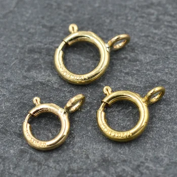 

14k Filled Spring Clasps 5mm-6mm 2pcs High Quality Open Jewelry Beading Closure Connection For Necklace Bracelet DIY Buckle