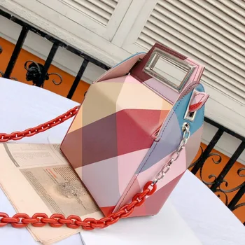 

Cowhide bag spring and summer 2019 new acrylic box children's bag fashion Niupiyakeli portable bag box women's ba