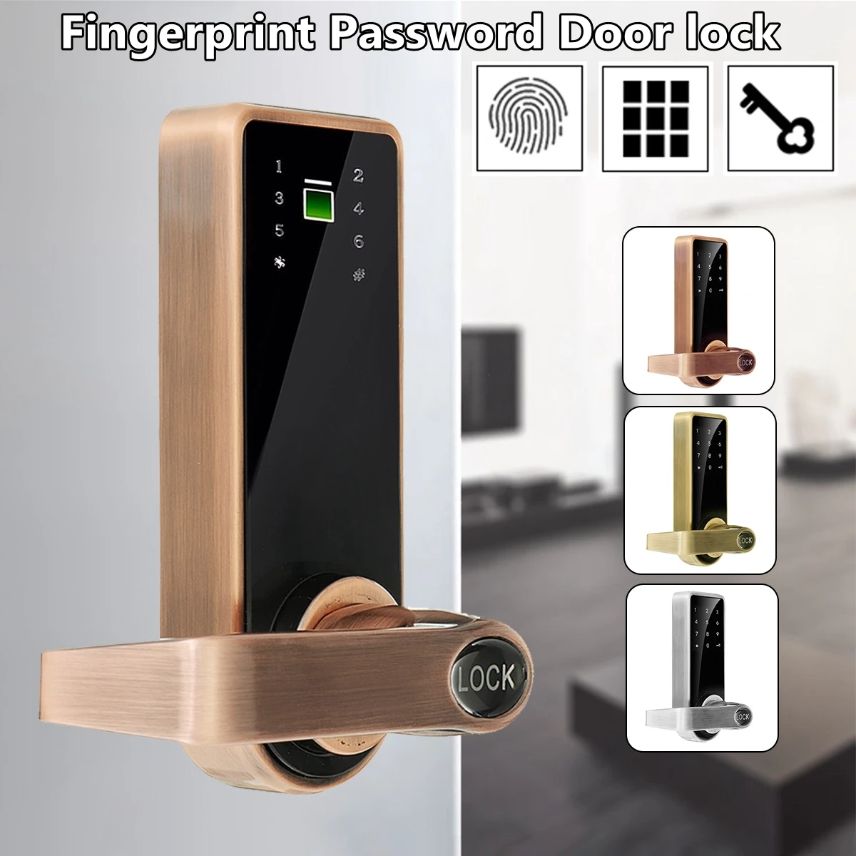

Safurance Smart Code Door Fingerprint Lock Keypad Card Home Security Access Control Electric Lock