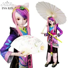 EVA BJD 2" полный набор+ 1/3 BJD кукла 60 см 19 шарнирных кукол лиса игрушка торт режим мужская кукла+ полные аксессуары парик Одежда 001-117