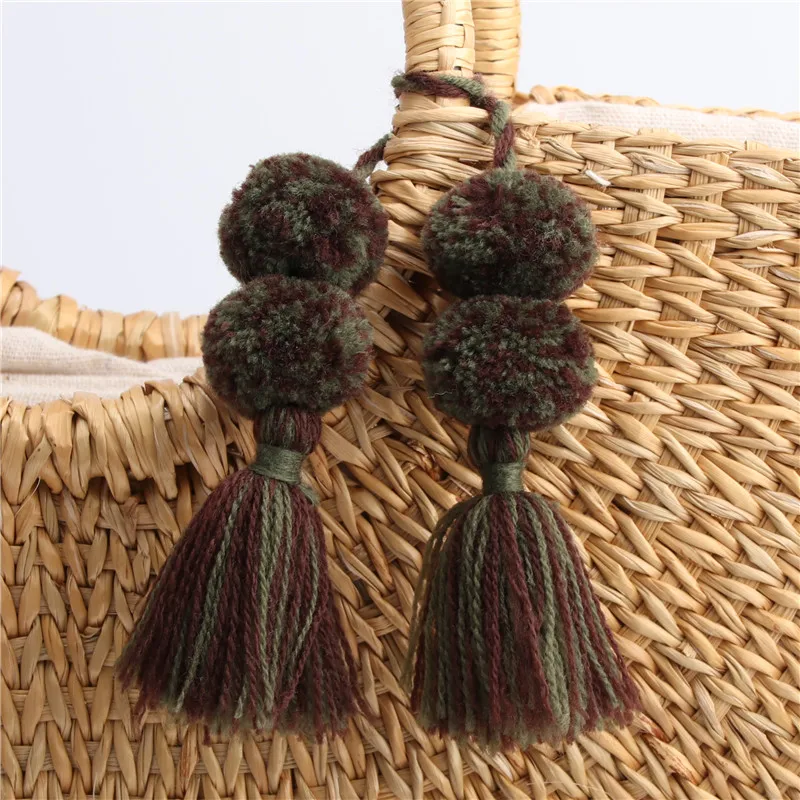 1pc Bohemian Accessories Handmade Keychain Beads Chain Pompom Hand Bag 5 HTB1IlhrjH3nBKNjSZFMq6yUSFXaU