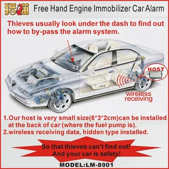 

High Security Auto Car Alarm Immobilizer Anti hijack System 2 Remote Controller Universal 12V