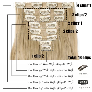 S-noilite Clips in Hair Extensions Hair Piece Synthetic Hair Straight Hairpieces For Women White Red Purple Pink Blue False Hair 3