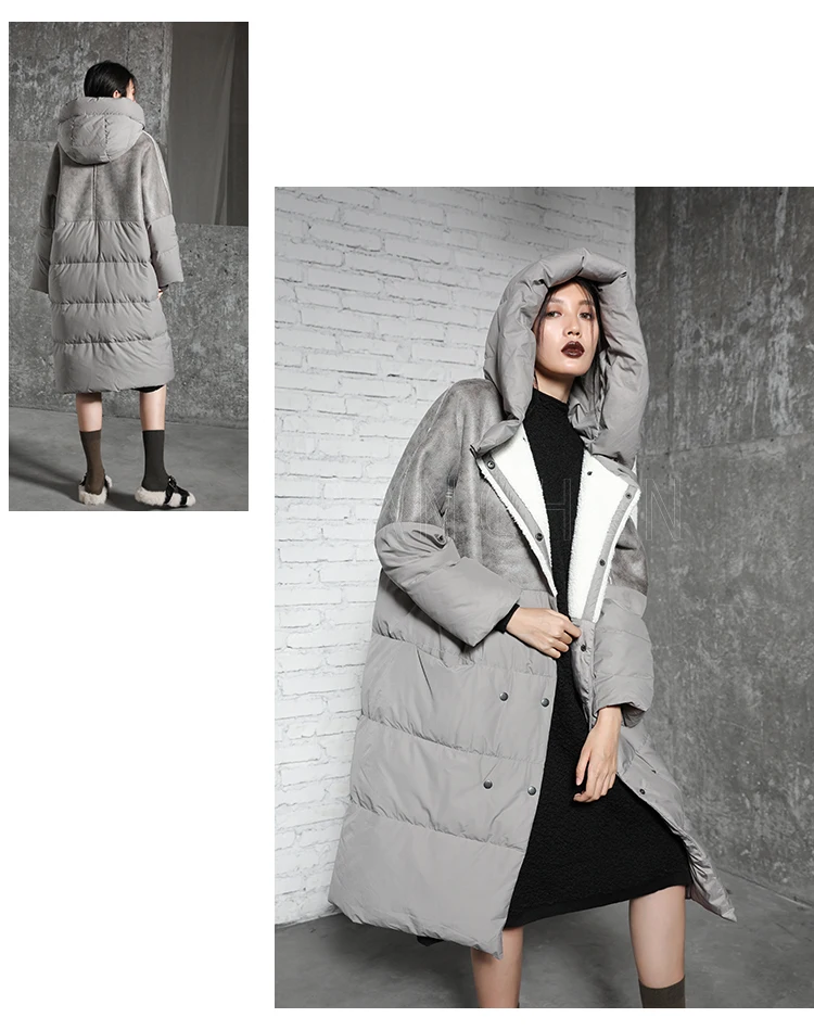 Линетт's Chinoiserie зима Дизайн Для женщин Свободные Прохладный Лоскутная толщиной 90% Белые куртки-пуховики Пальто для будущих мам верхняя одежда