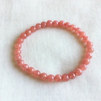 

Genuine Natural Argentina Red Rhodochrosite Stretch Finished Bracelet Round beads 5mm Small Beads Marriage Gemstone 05220