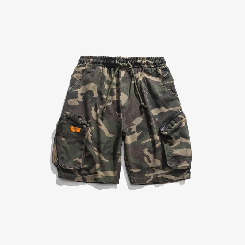 Летние новые мужские трендовые корейские камуфляжные рабочие Многофункциональные шорты с карманами с пятью точками