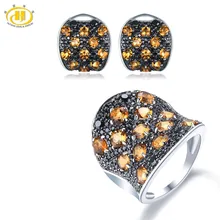 Hutang кольцо серьги Ювелирные наборы натуральный драгоценный камень аквамарин 925 пробы серебро изящные элегантные ювелирные изделия для женщин лучший подарок