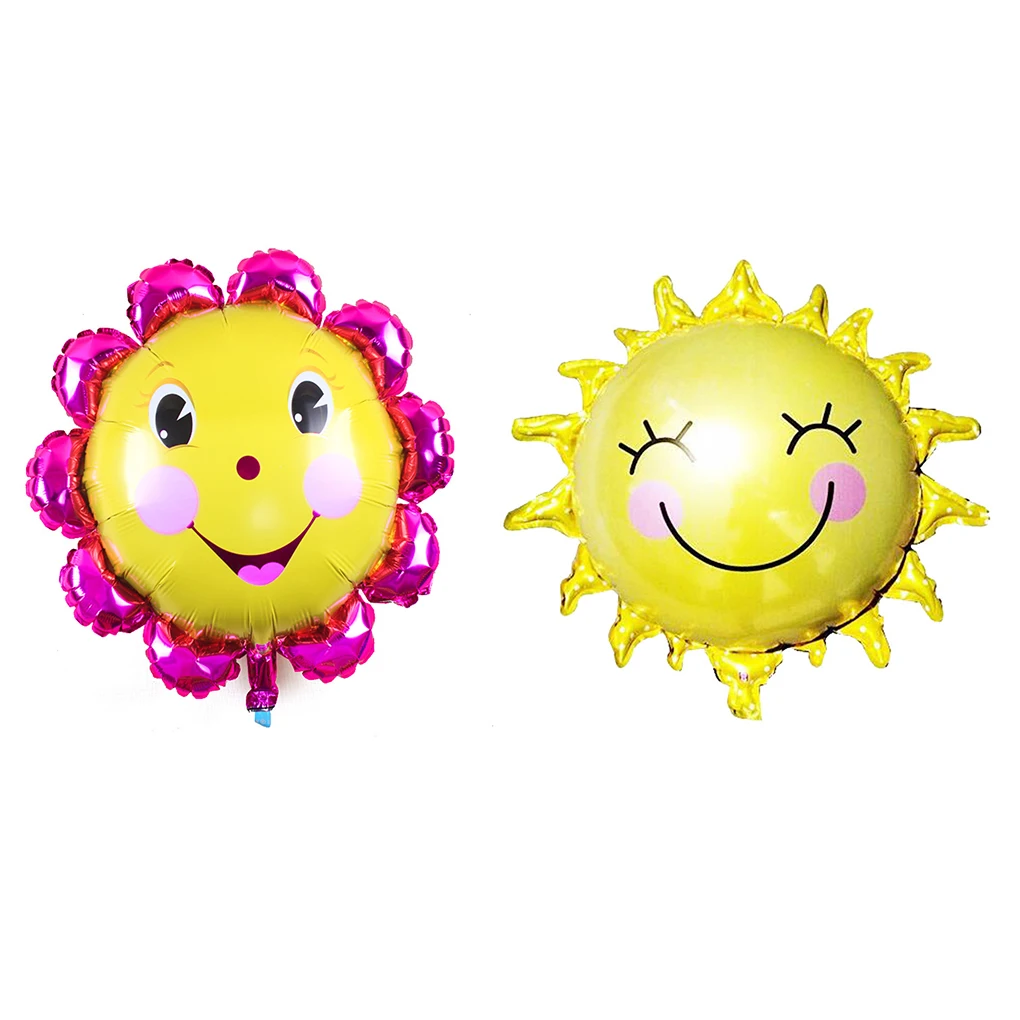 Gaya Baru Bunga Matahari Senyum Kartun Aluminium Film Balon Ulang