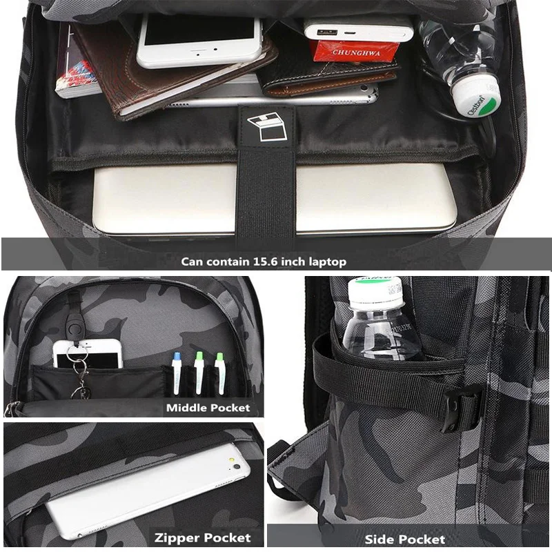 PUBG hombres de Mochila bolsa Mochila Pubg campo de batalla de infantería paquete camuflaje viajes de auriculares USB Jack bolsa Mochila nuevo PUBG hombres de Mochila bolsa Mochila Pubg campo de batalla de infantería paquete camuflaje viajes de auriculares USB Jack bolsa Mochila nuevo