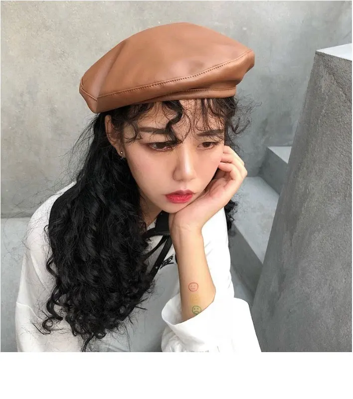 beret hats for women leather berets for women Autumn Winter beret women berets caps for women (9)