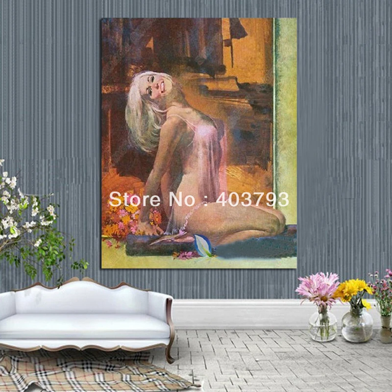 MODERN ABSTRACT OIL PAINTING CANVAS BODY ART PARIS GIRL HOME DECOR WALLART FOR LIVING ROOM | Дом и сад