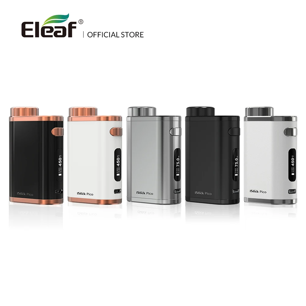 Оригинальный мод Eleaf iStick Pico 75 Вт с батареей 18650 мощностью вейп резьбой 510 подходит