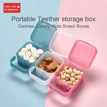 Коробка для хранения детских прорезывателей, портативный чехол для соски, для новорожденных, печенья, конфеты из ореха, пищевые коробки для фруктов, закусок с ручкой, пылезащитный чехол