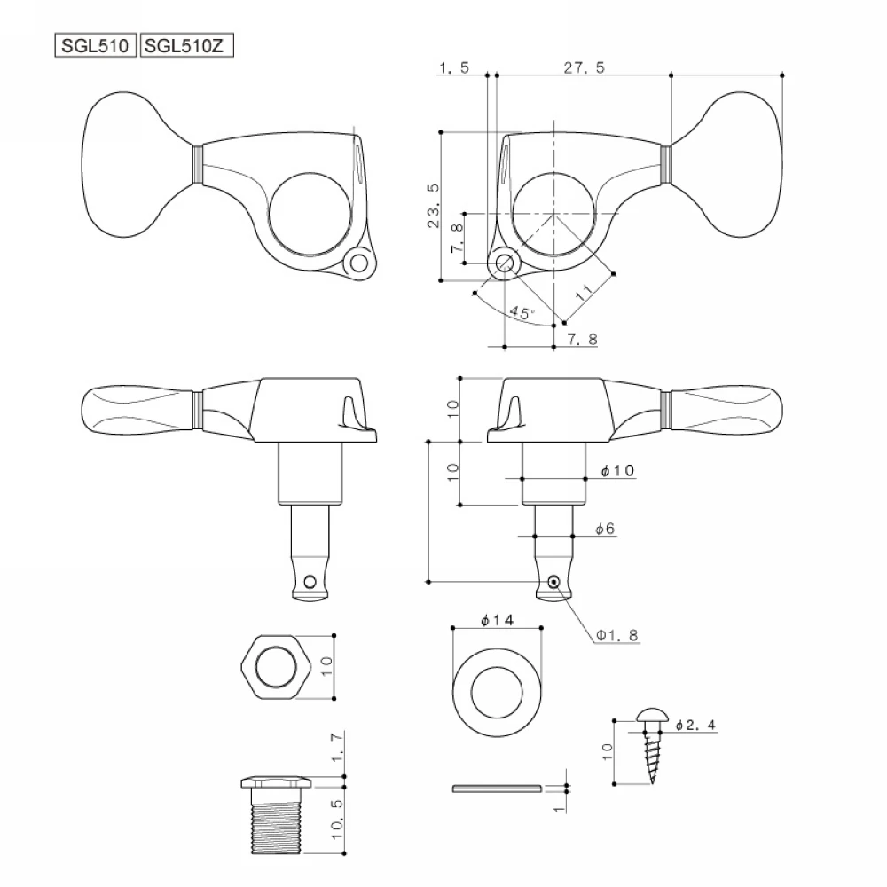 Оригинальные L3+ R3 GOTOH SGL510Z-L5 Электрогитары ключи для настройки гитары(золото) Сделано в Японии