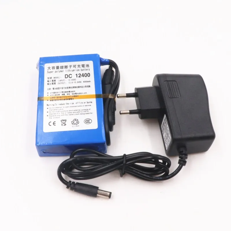

100% Original High Quality Super D C 12V Rechargeable Protable Lithium-ion Battery DC 12V 4000mAh With Charger