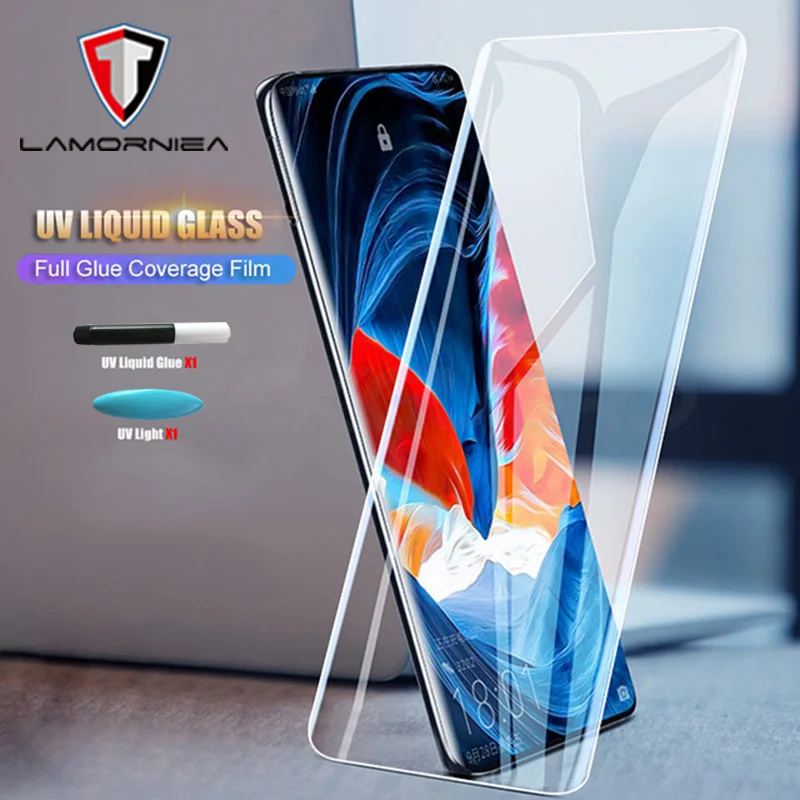 UV Liquid Full Glue Tempered Glass For OnePlus 7 Pro Case Friendly