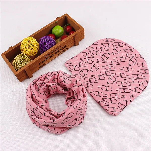 pink botle Новинка; хлопковый весенне-осенний Детский шарф со звездой, кошкой, якорем; Детские шарфы; комплект шапок; Одежда для мальчиков и девочек; аксессуары; шапки; воротники - Цвет: pink botle