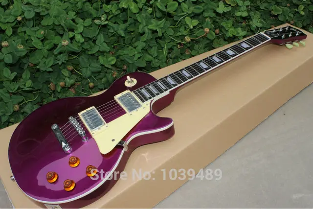 Best price at $197 Cheap Custom Lp electric guitars complete China with solid metal purple guitar factory! The guitar delivered free!