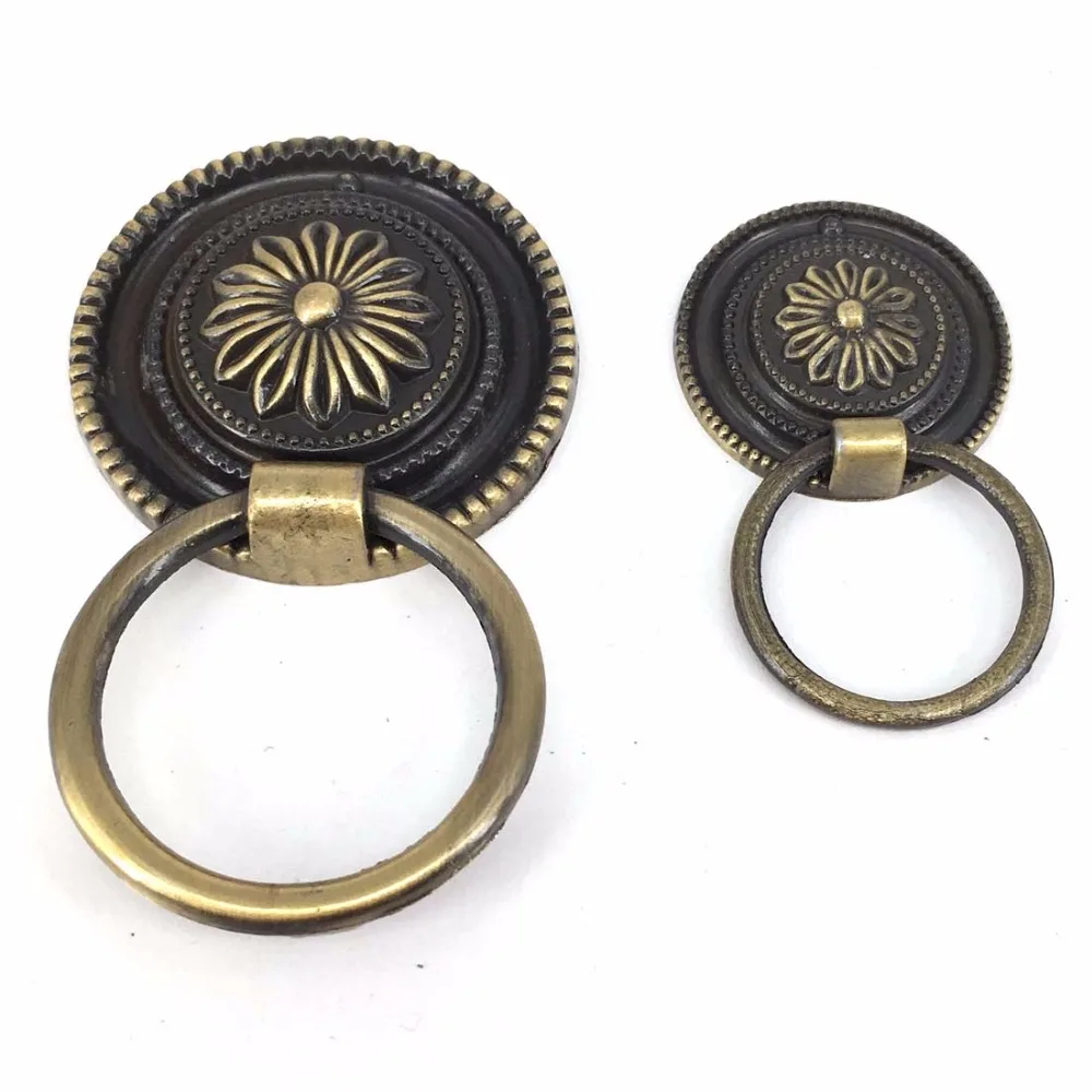 Buy 8PCS Antique Bronze Drop Ring Handles