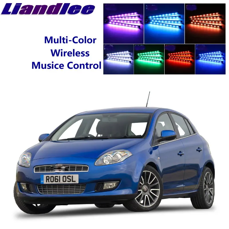 LiandLee Car Glow Interior Floor Decorative Atmosphere Seats Accent Ambient Neon light For Fiat Brava  Bravissimo  Bravo