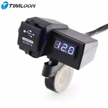 Новые Водонепроницаемый мотоцикл 12 В 2.1a USB Зарядное устройство Мощность Порты и разъёмы и 3 цифровым дисплеем вольтметр Напряжение метр Батарея Мониторы