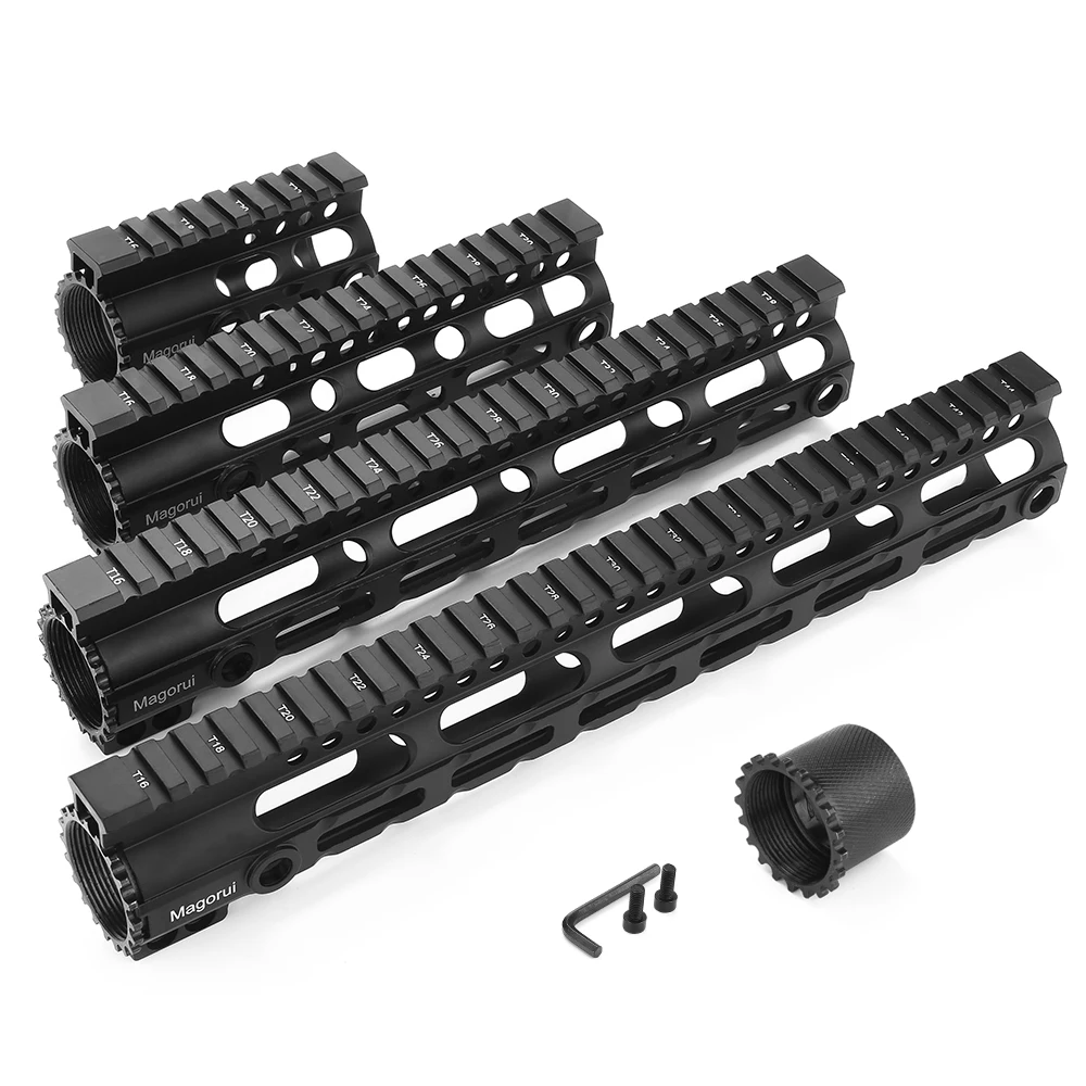 Magorui AR-15 M4 M-LOK 4 7 10 12 15 بوصة MLOK ضئيلة شحن تعويم Handguard Picatinny السكك الحديدية جبل قوس