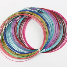 Новинка 100 шт Смешанный многоцветный проволочный шнур из нержавеющей стали ожерелья цепочки ювелирные изделия 1" Longth ювелирные изделия DIY