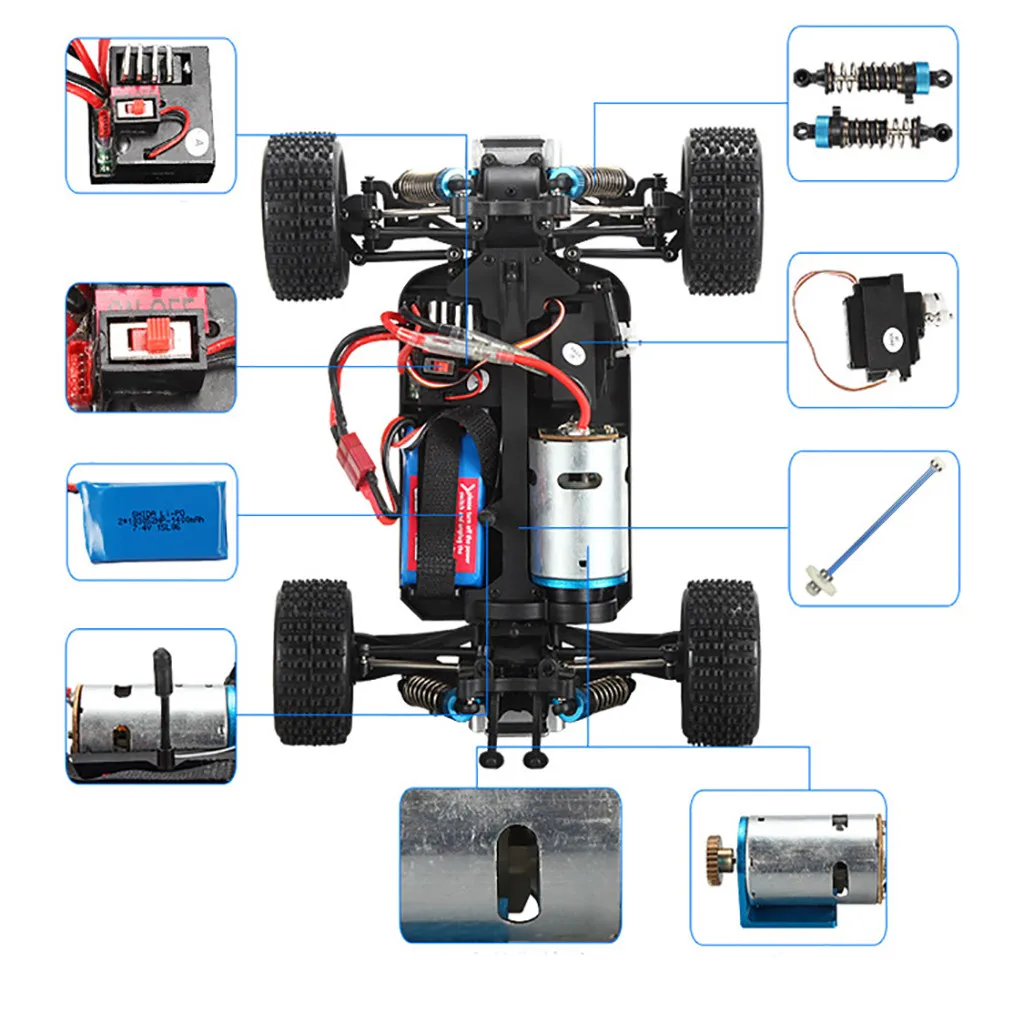 WLtoys A979B Радиоуправляемая машина 2,4G 70 км/ч высокоскоростная Радиоуправляемая машина масштаб 1/18 ралли противоударные резиновые колеса багги подарки 6,10