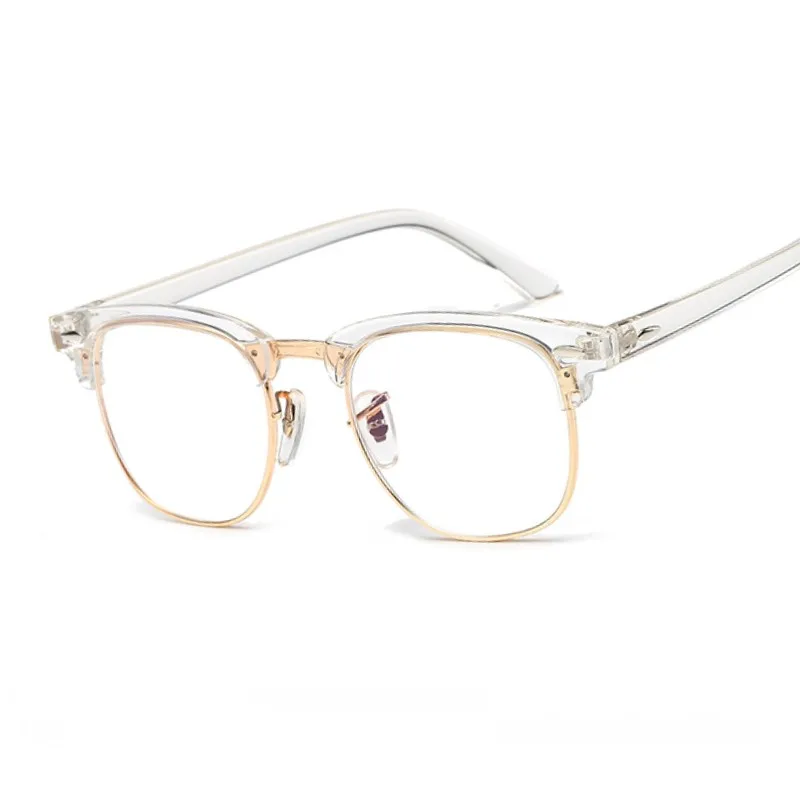 Известный итальянский бренд, дизайнерские женские и мужские розовые очки-половинки в оправе, оптическая оправа для женщин, высокое качество, oculos de grau feminino - Цвет оправы: TRANSPARENT WHITE