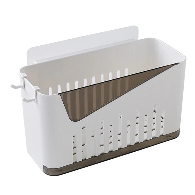 Punch-Free Bathroom Shelf Plastic Toilet Bathroom Vanity Wall Hanging Bathroom Storage Rack Basket No Trace Stickers - Цвет: High