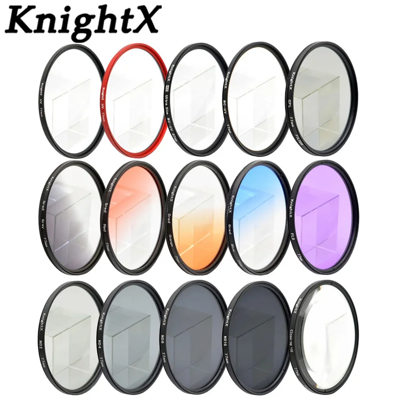 KnightX ND lens color filter 52mm 58 67 55 77 mm for Nikon Canon EOS 7D